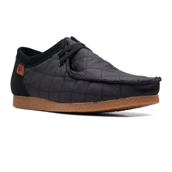 Clarks Shacre II Step Moccasin Boots Men 12 Black Textile 26162714 Shoes Lace Up - Picture 1 of 16